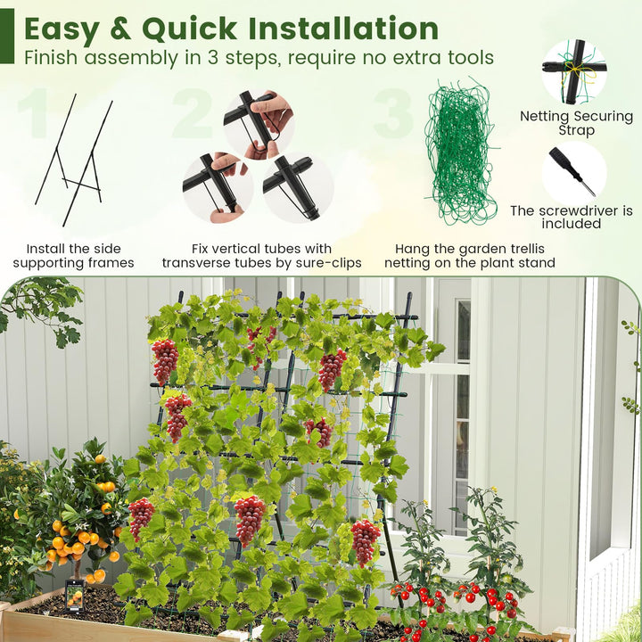 Giantex Cucumber Trellis, Trellis for Climbing Plants Outdoor