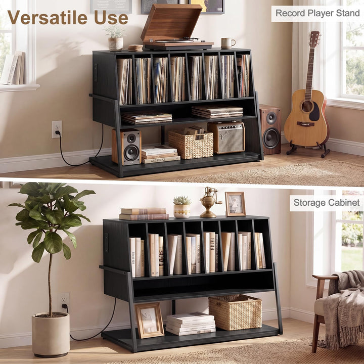 Giantex large Record Player Stand with Charging Station