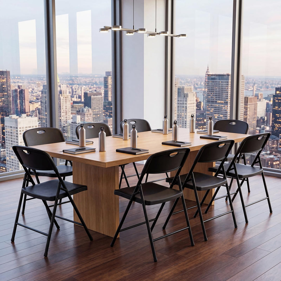 Giantex Plastic Folding Chair | Portable Stackable Commercial Seats with Ergonomic Backrest