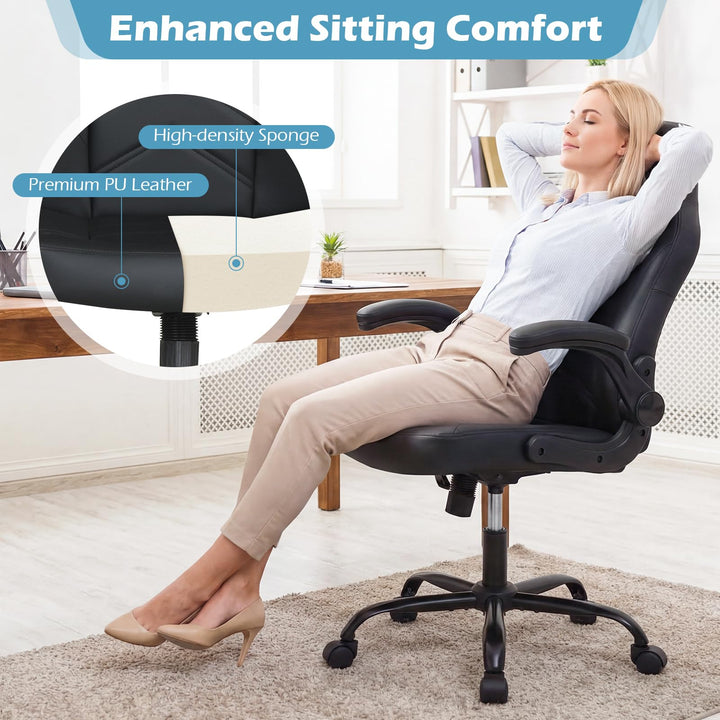 Giantex Ergonomic Computer Desk Chair with Flip-up Arms