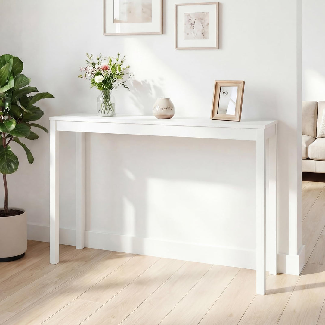 Giantex Wood Console Table | 48" Narrow Entryway Table with Solid Wood Legs &amp; Thickened Top