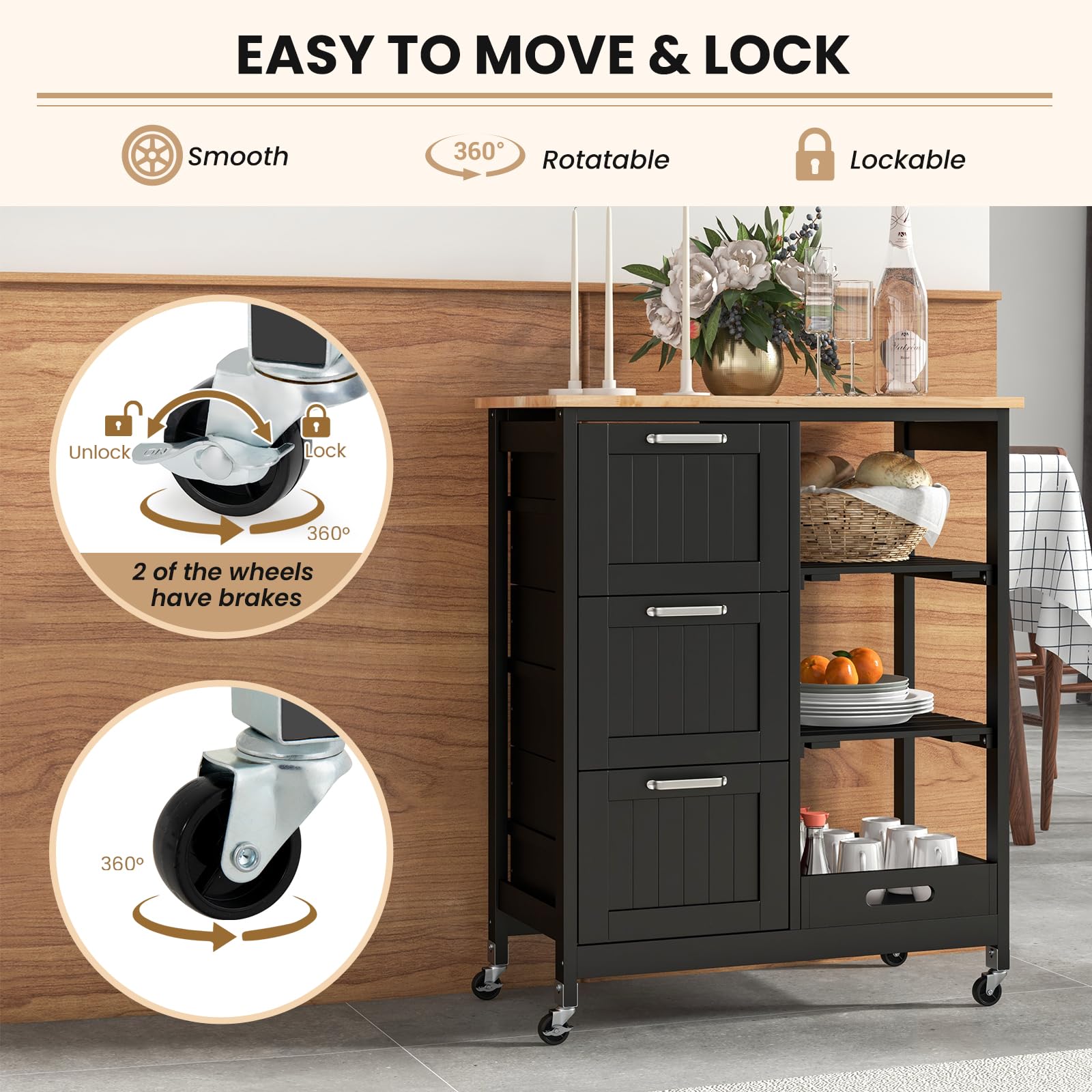 Giantex Kitchen Island Cart on Wheels