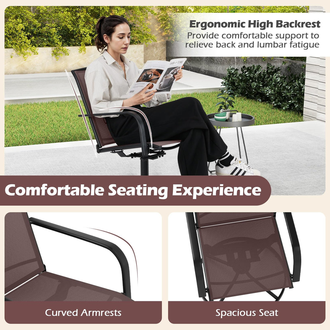 Giantex All Weather 360° Patio Rockers with High Backrest Breathable Seat