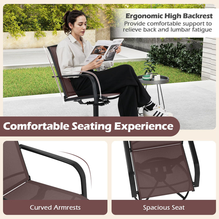 Giantex All Weather 360° Patio Rockers with High Backrest Breathable Seat