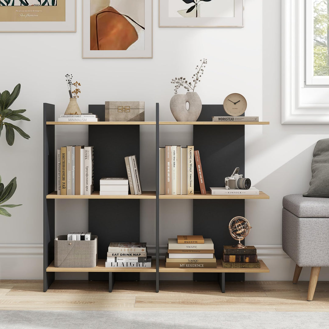 Giantex 3-Tier Wooden Free Standing Open Storage Bookshelf with Anti-Tipping Kit