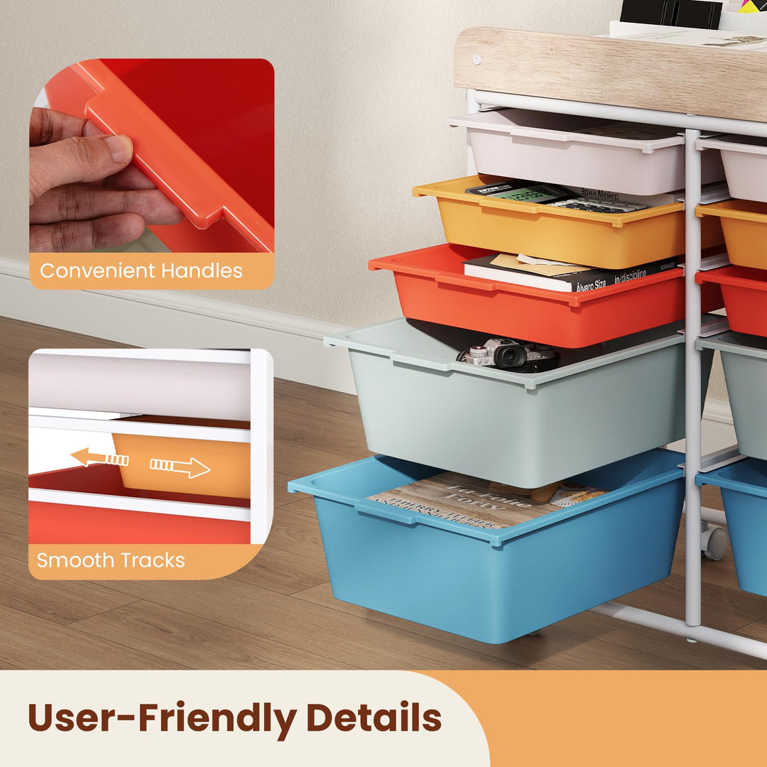 Giantex Rolling Storage Cart with 10 Drawers, Utility Cart