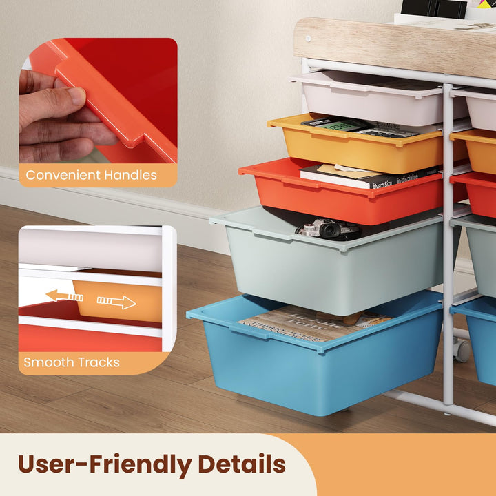 Giantex Rolling Storage Cart with 10 Drawers, Utility Cart