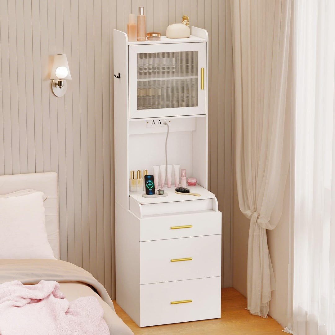 CHARMAID 3-in-1 Vanity Desk with Flip Top Mirror