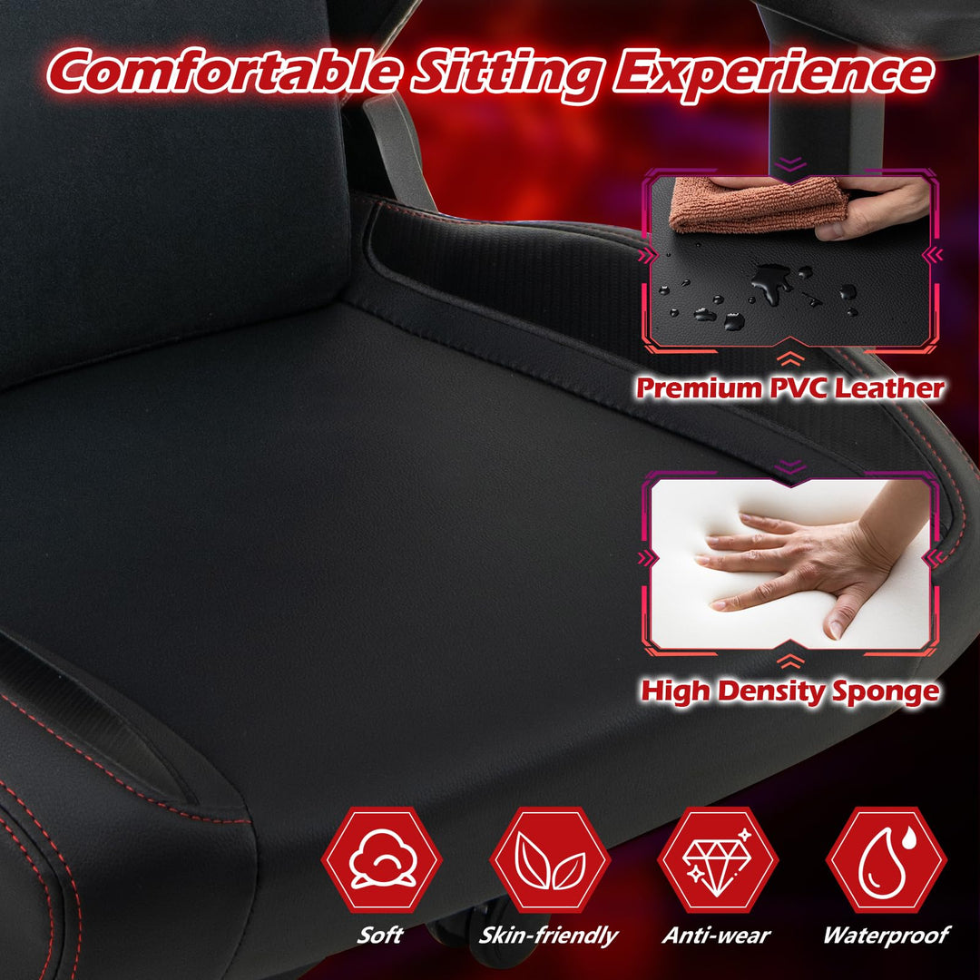Giantex Gaming Chair Video Game Chair with Magnetic Headrest & Lumbar Support