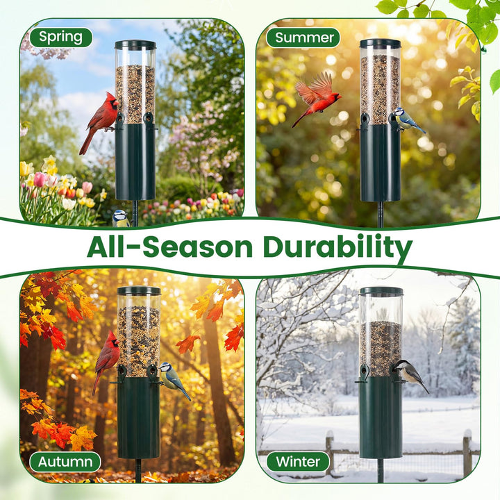 Giantex 10 LBS Large Capacity Squirrel Proof Bird Feeder with Pole Mount and Baffle