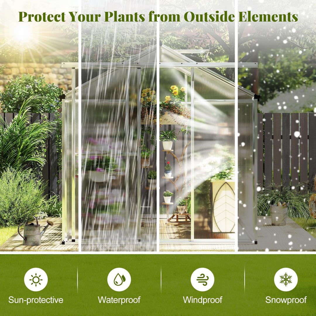Giantex Outdoor Large Walk-in Green House w/ Rain Gutter