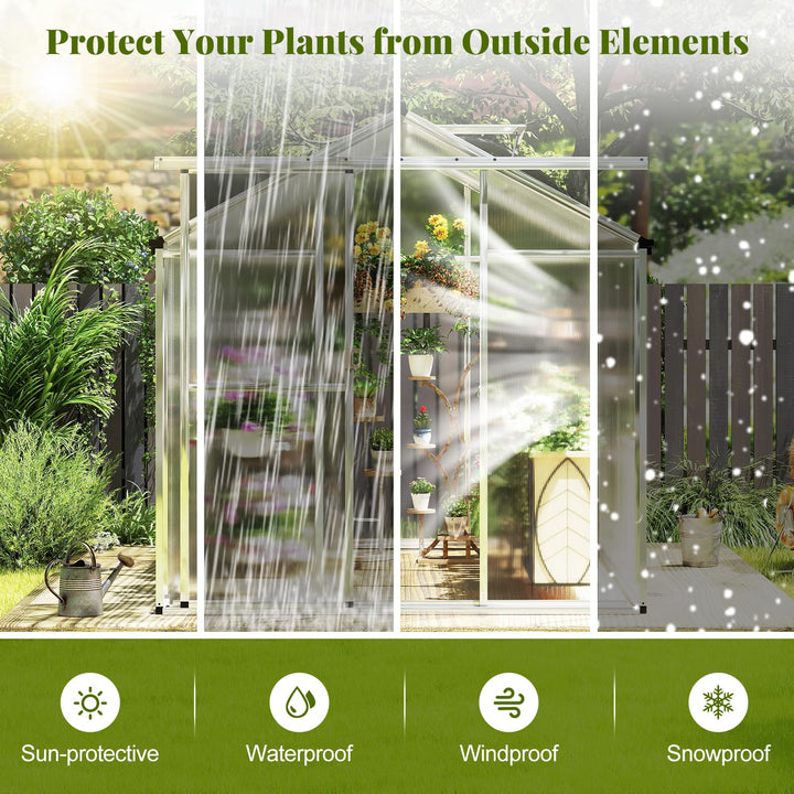 Giantex Outdoor Large Walk-in Green House w/ Rain Gutter