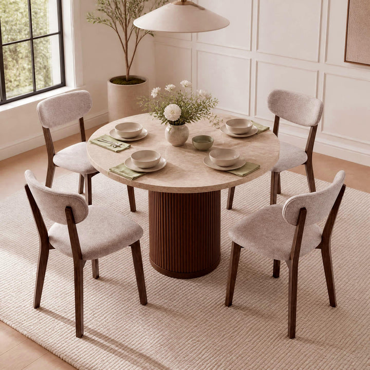 GIANTEX Wood Dining Chairs Set of 4 for Home Living Room