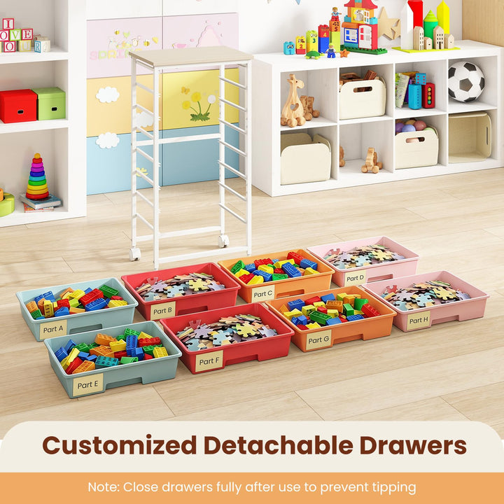 Giantex 8 Drawers Rolling Cart with Wheels for Office School