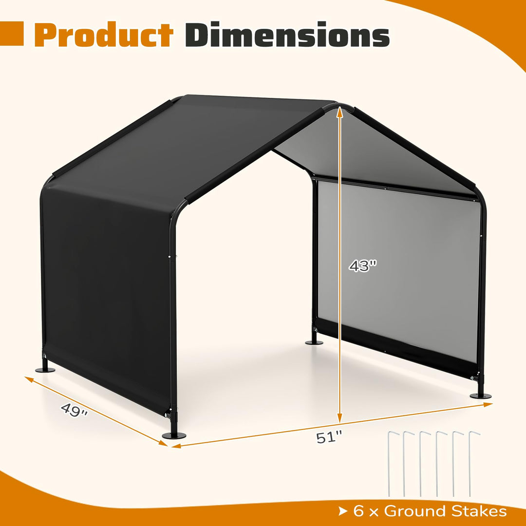 Giantex Outdoor Dog Shade Shelter Canopy 4'x 4'x 3.5' Waterproof Pet Tent with PU Coating