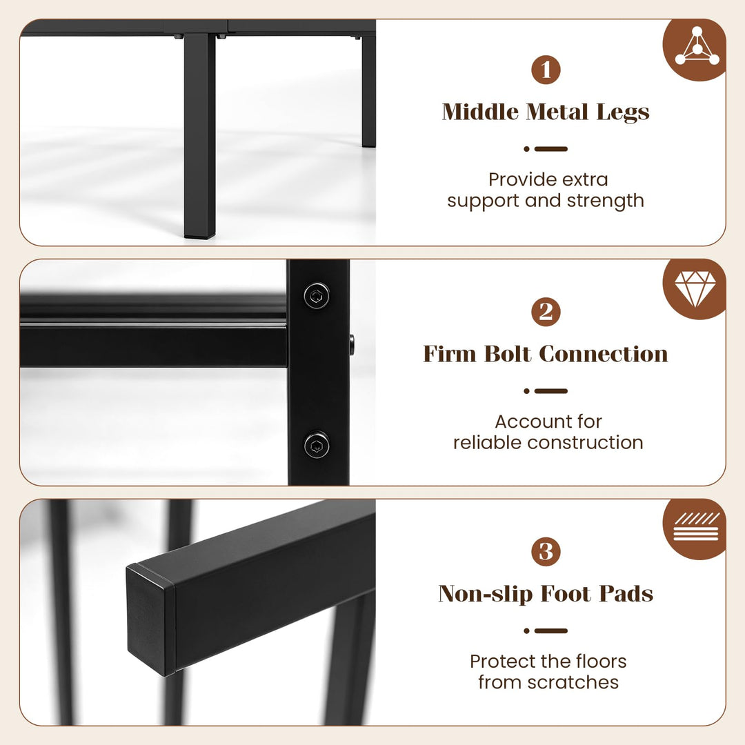 GIANTEX Twin Size Metal Bed Frame with Headboard &amp; Footboard