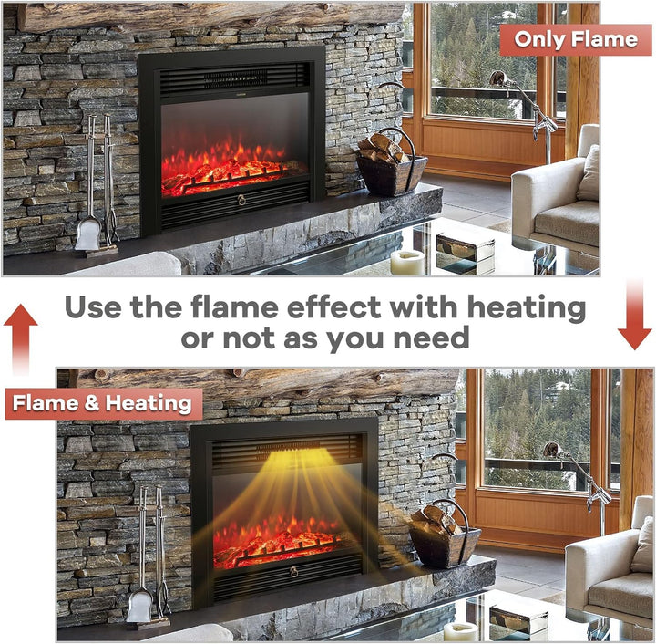 Giantex Electric Fireplace TV Stand - 1500W Electric Fireplace Inserts with 3 Flame Colors