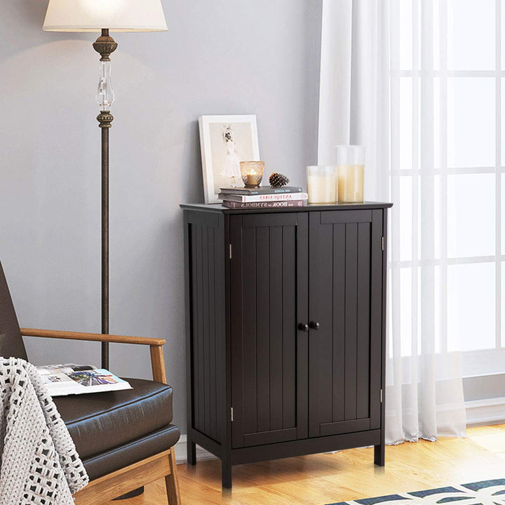 Giantex Storage Cabinet with Doors and Shelves - Freestanding Storage Organizer with Anti-Tipping Device