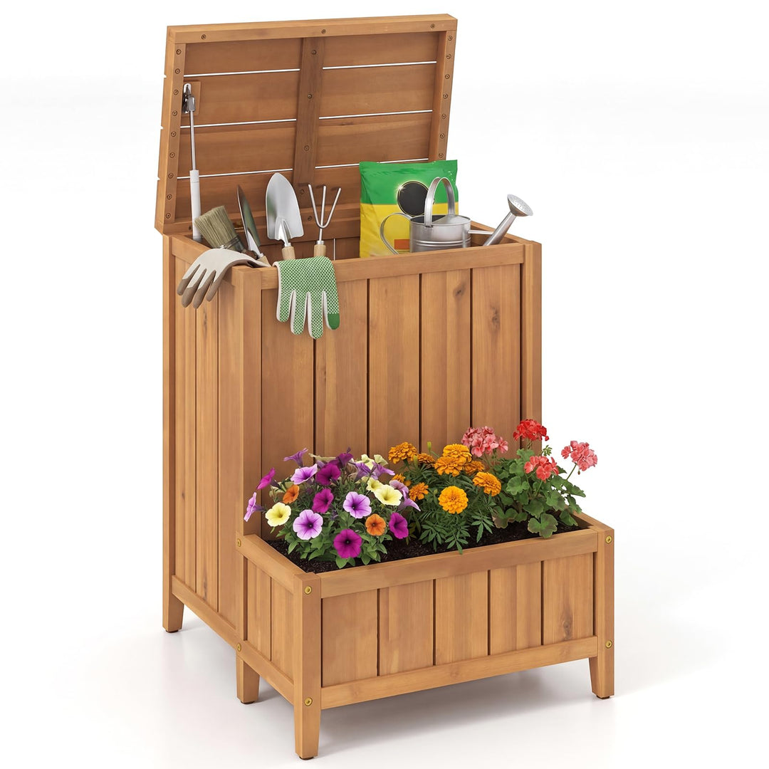 Giantex Outdoor Planter with Storage Box