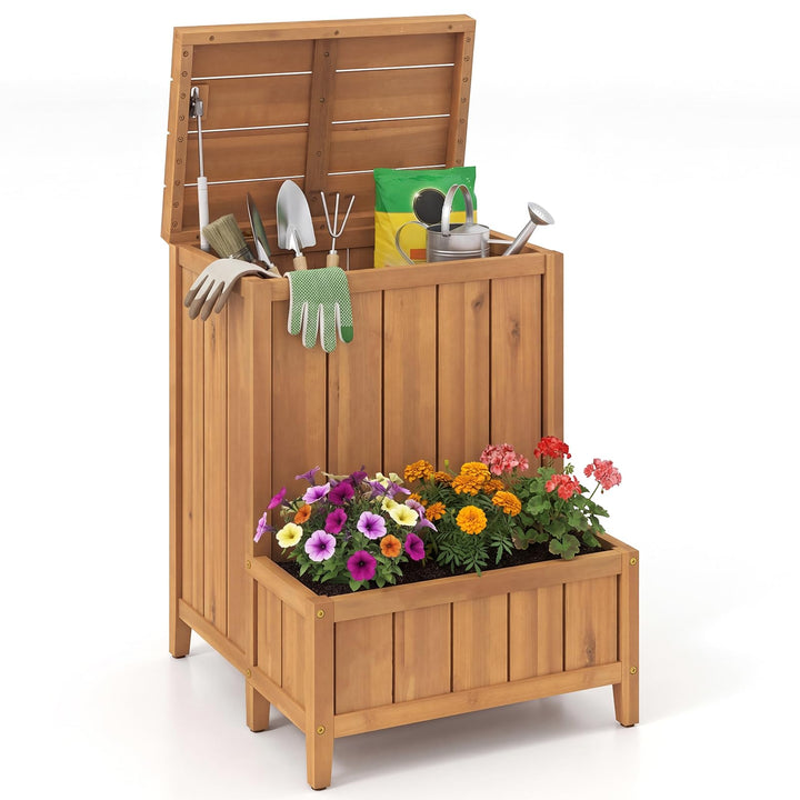 Giantex Outdoor Planter with Storage Box