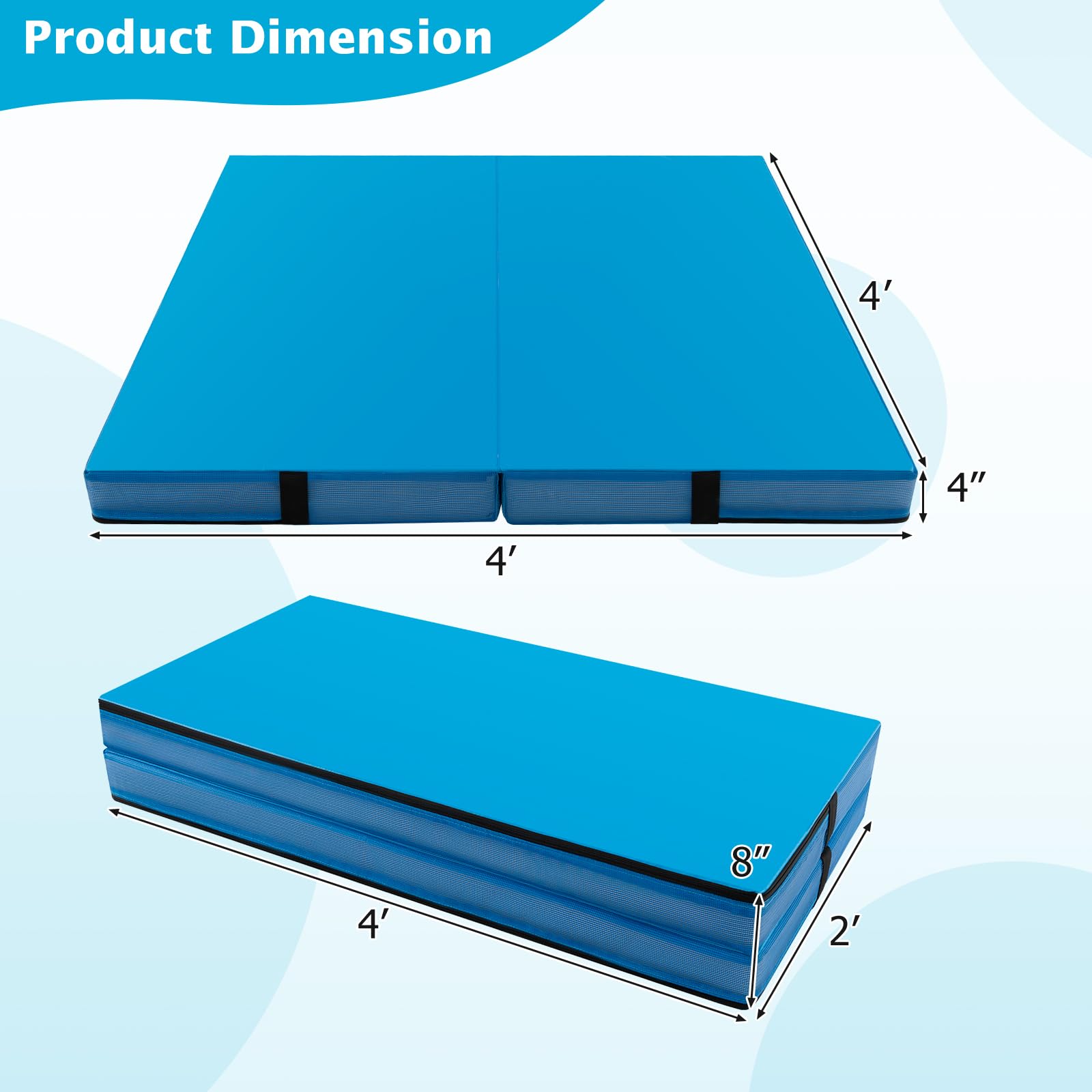 4" Thick Folding Gymnastics Mat - Giantex