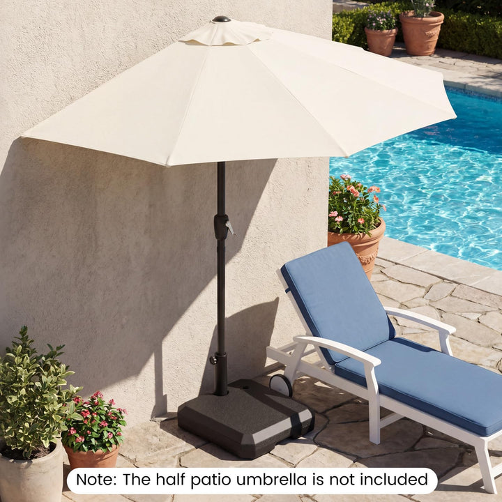 Giantex Half Patio Umbrella Base | 49 lbs Fillable Weighted Half Umbrella Stand
