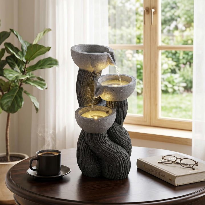 Giantex 3-Tier Outdoor Water Fountain with Lights