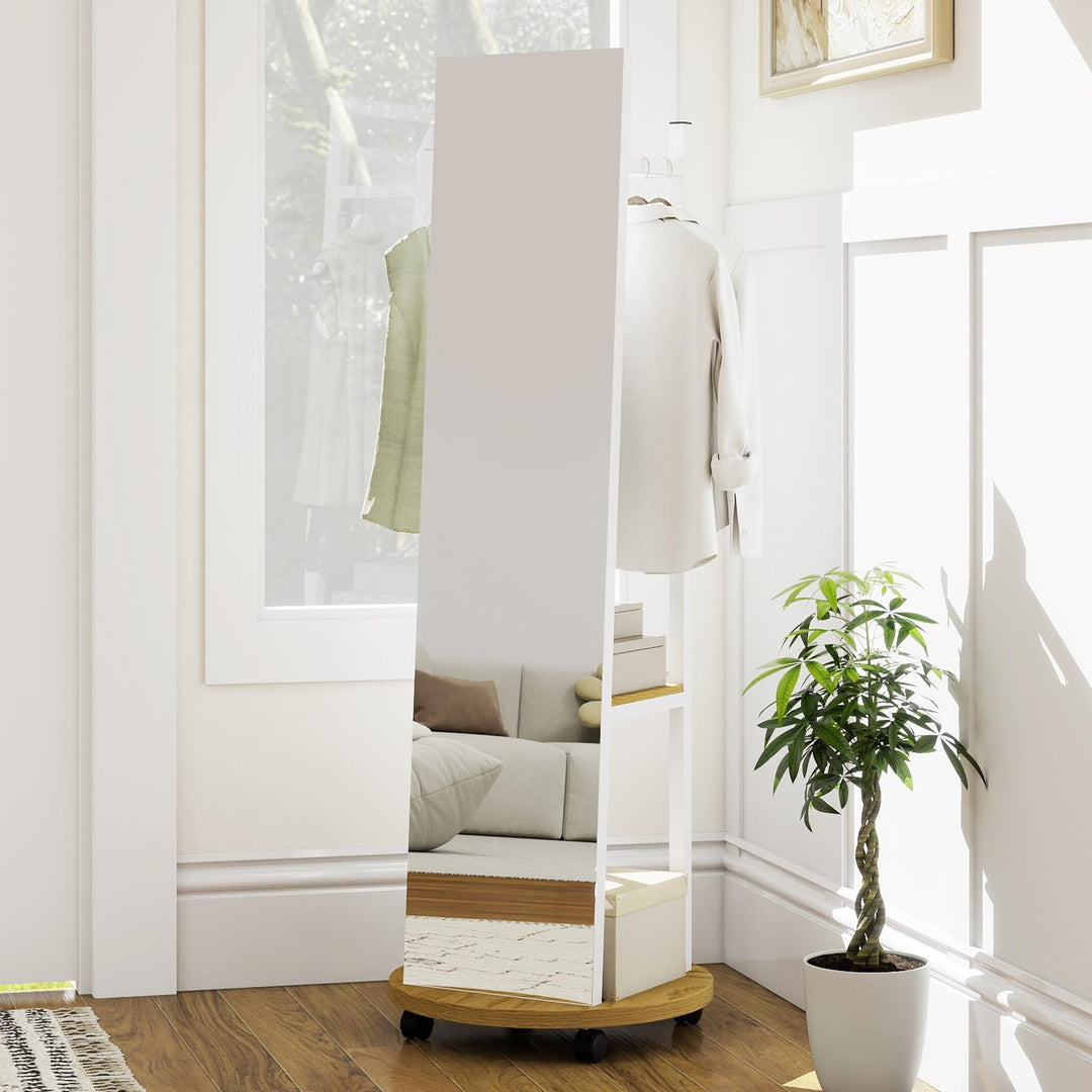 CHARMAID 55" Full Length Mirror with Coat Rack