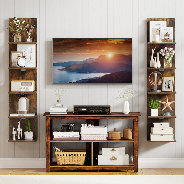 Giantex 5-Tier Wall Mounted Shelf Unit with Wood Grain