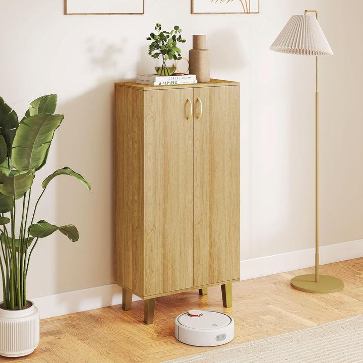 Giantex 6-Tier Modern Freestanding Wooden Shoe Cabinet with Doors and Removable Shelves