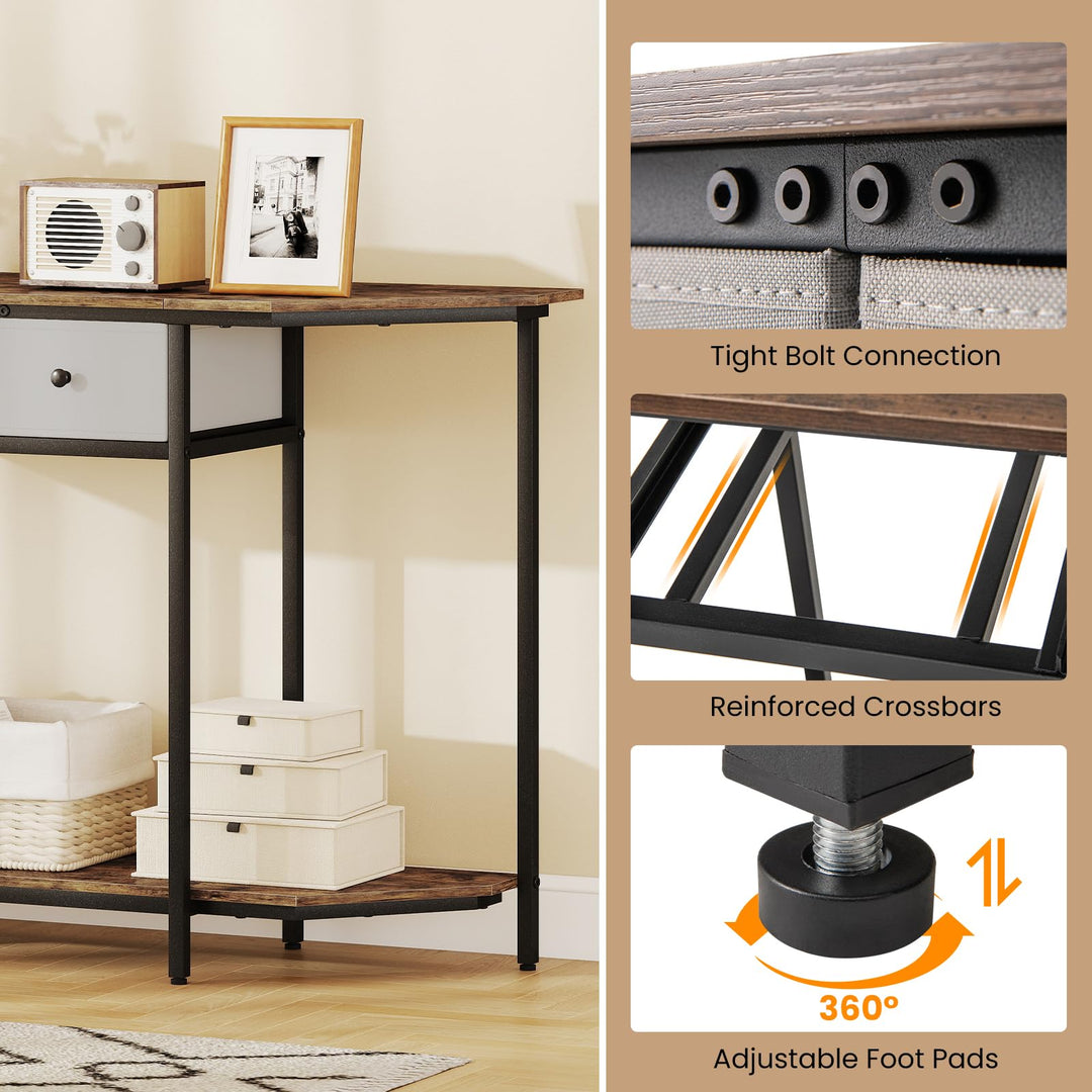 Giantex 51" Console Table with 2 Drawers Freestanding Sofa Tables Behind Couch