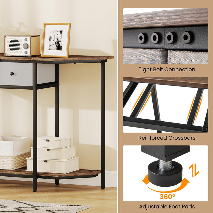 Giantex 51" Console Table with 2 Drawers Freestanding Sofa Tables Behind Couch
