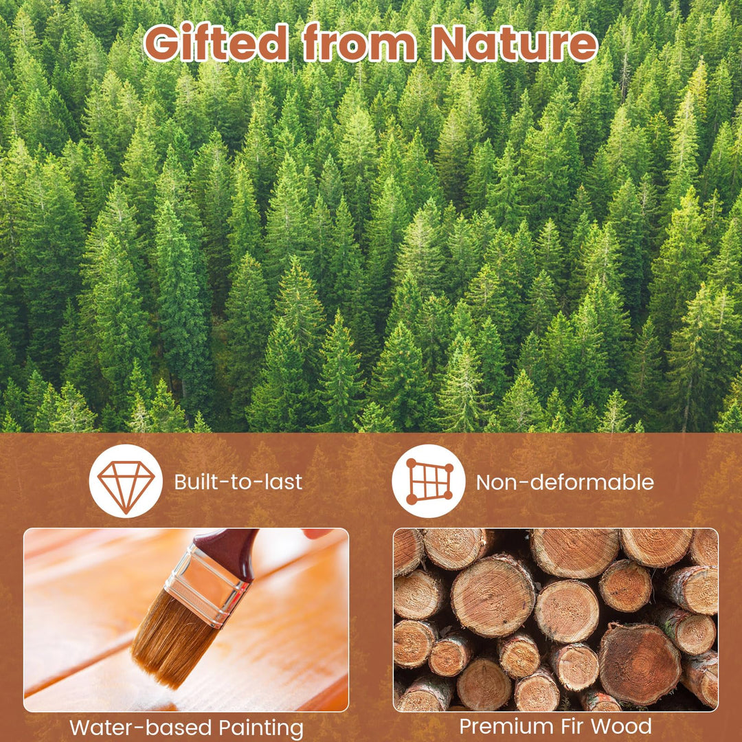 Giantex Outdoor Bench with Raised Garden Beds (42"x11"x11.5")