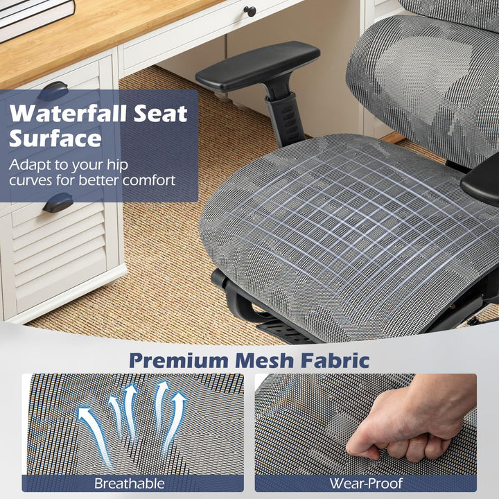 Giantex Ergonomic Office Chair, High Back Mesh Computer Desk Chair with Adjustable Backrest Headrest