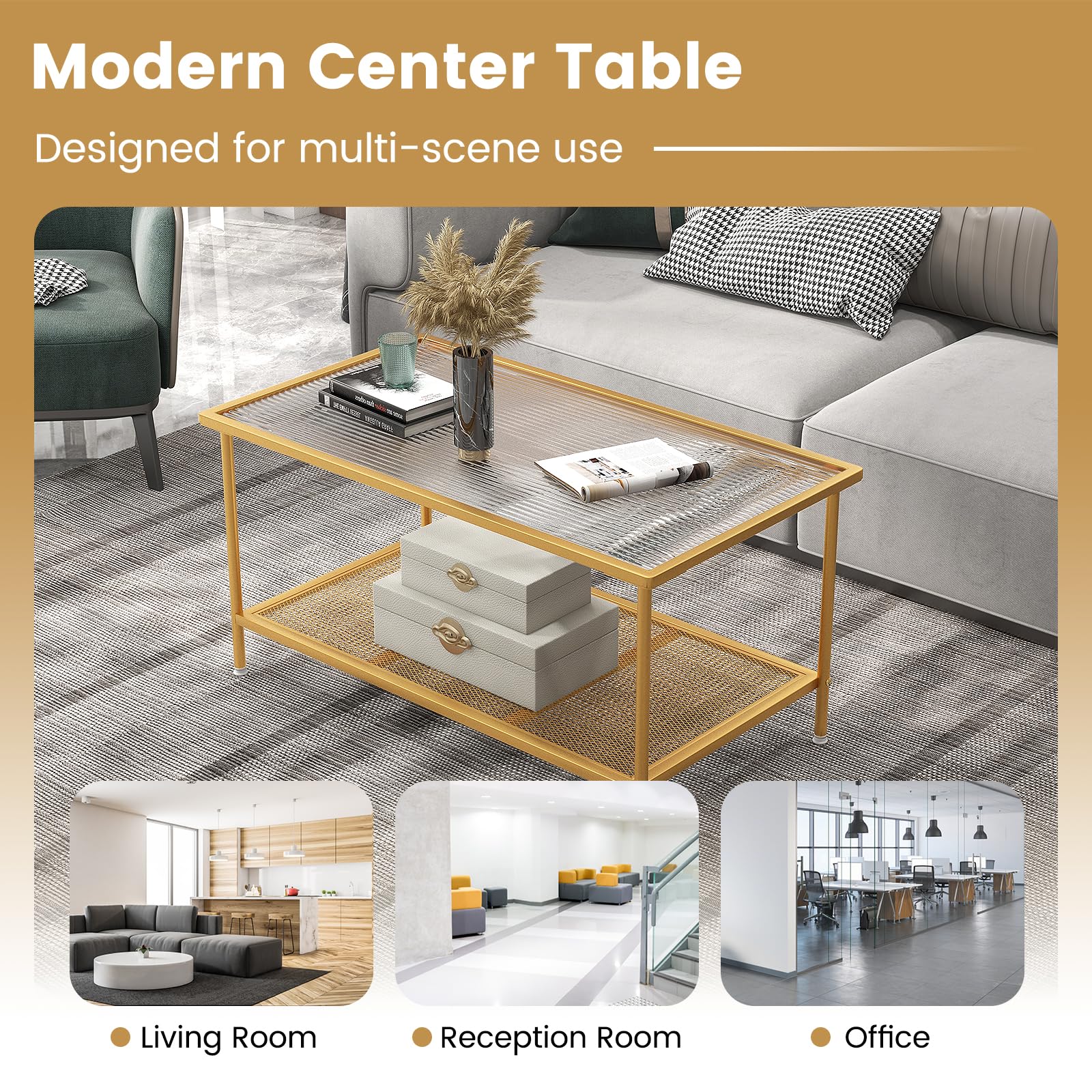 Giantex 2-Tier Modern Coffee Table