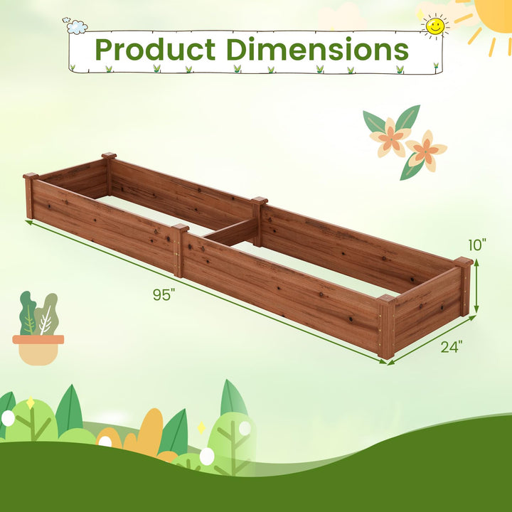 GIANTEX 95" Wooden Raised Garden Bed Rectangular Planter Box