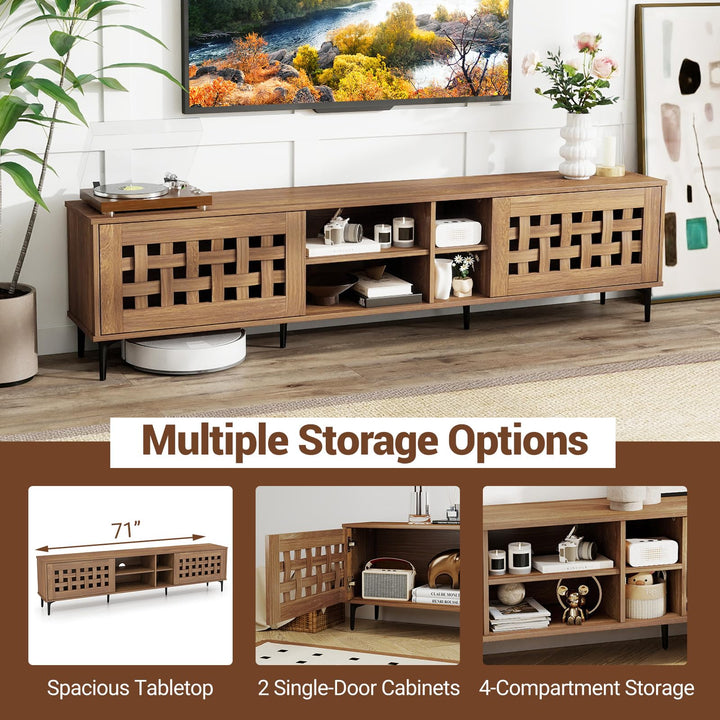 Giantex Mid Century Modern TV Stand for 60-80 Inch TV