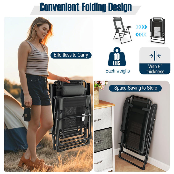 Giantex Folding Patio Chairs Set