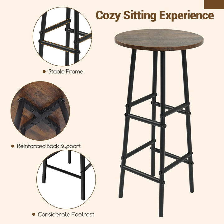 Giantex 3 Pieces Bar Table and Stools Set for Home