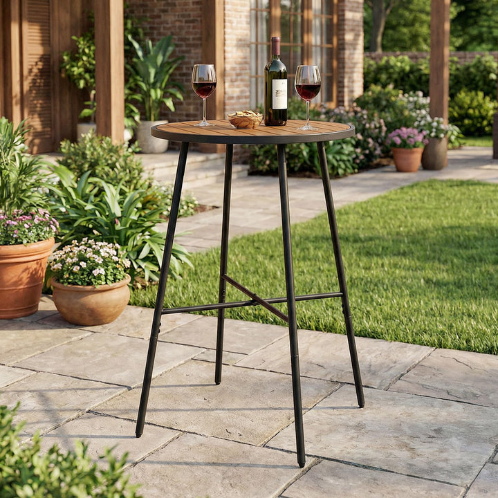 Giantex 41-inches Patio Bar Table Acacia Wood Pub Table