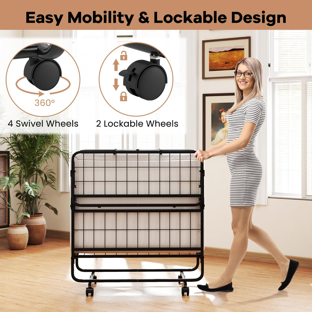 Giantex Twin Folding Bed with 5 Inch Mattress