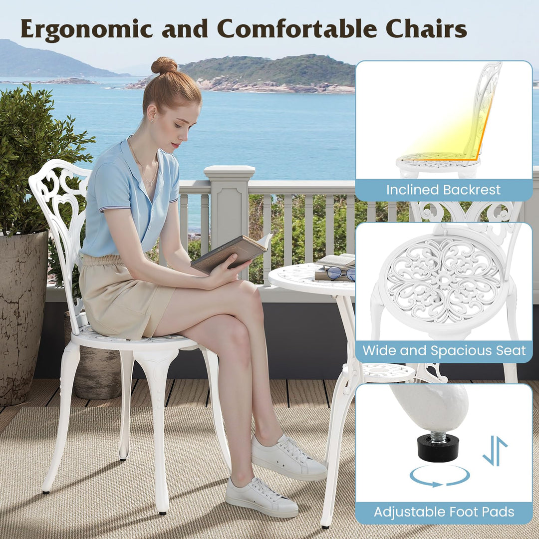 Giantex 3 Piece Bistro Set for Balcony Backyard Garden Poolside