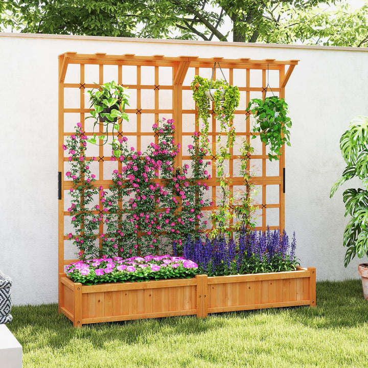 Giantex Large Raised Garden Bed with Trellis and Roof