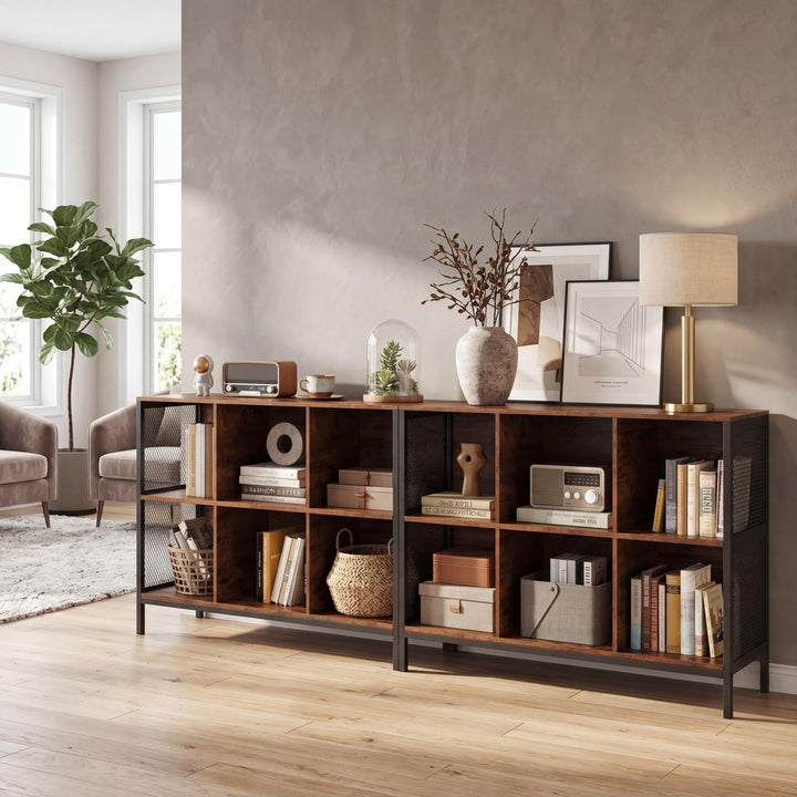 Giantex Industrial Accent 42" Wide Bookcase with 6 Cubes