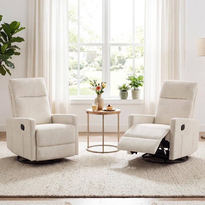 Giantex 360° Nursery Recliner Chair with Adjustable Cushioned Back