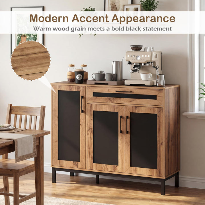 Giantex 48" Buffet Cabinet with Storage 3-Door Large Farmhouse Sideboard