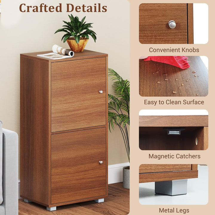 Giantex 2-Cube Stackable Storage Cabinet with 2 Single Doors