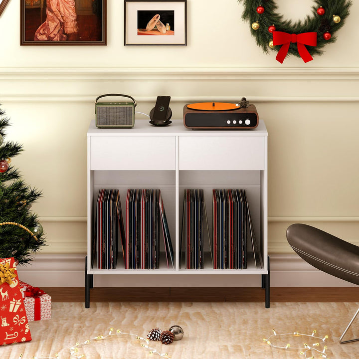 Giantex Large Record Player Stand with Charging Station