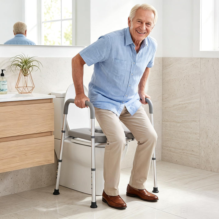 Giantex Raised Toilet Seat for Seniors with Handles