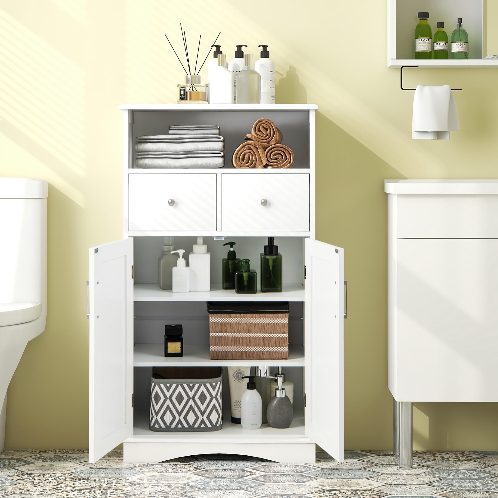 Giantex Bathroom Floor Storage Cabinet